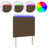Vidaxl hoofdbord led 90x5x118 128 cm stof donkerbruin