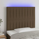 Vidaxl hoofdbord led 90x5x118 128 cm stof donkerbruin