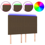 Vidaxl hoofdbord led 144x5x118 128 cm stof donkerbruin