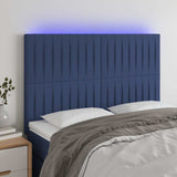 Vidaxl hoofdbord led 144x5x118 128 cm stof blauw