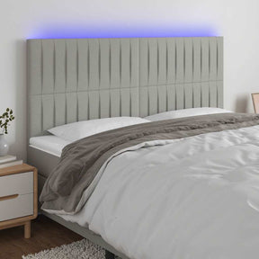Vidaxl hoofdbord led 180x5x118 128 cm stof lichtgrijs