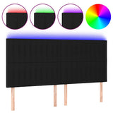 Vidaxl hoofdbord led 200x5x118 128 cm stof zwart
