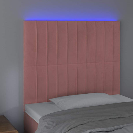 Vidaxl hoofdbord led 80x5x118 128 cm fluweel roze