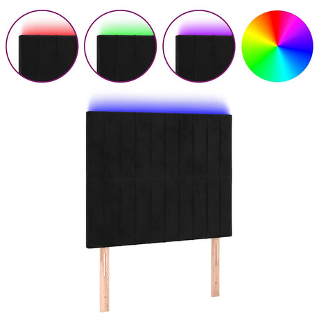 Vidaxl hoofdbord led 90x5x118 128 cm fluweel zwart