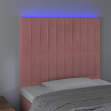 Vidaxl hoofdbord led 90x5x118 128 cm fluweel roze