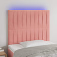 Vidaxl hoofdbord led 90x5x118 128 cm fluweel roze