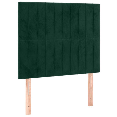 Vidaxl hoofdbord led 100x5x118 128 cm fluweel donkergroen