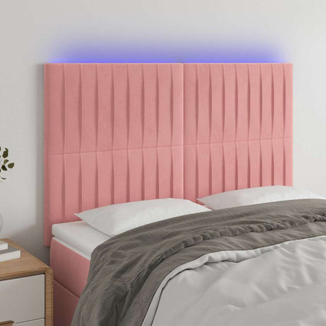 Vidaxl hoofdbord led 144x5x118 128 cm fluweel zwart