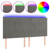 Vidaxl hoofdbord led 160x5x118 128 cm fluweel lichtgrijs