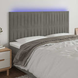 Vidaxl hoofdbord led 160x5x118 128 cm fluweel lichtgrijs
