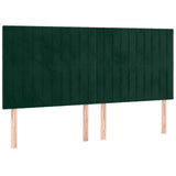 Vidaxl hoofdbord led 160x5x118 128 cm fluweel donkergroen