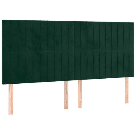 Vidaxl hoofdbord led 160x5x118 128 cm fluweel donkergroen