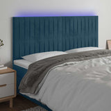 Vidaxl hoofdbord led 160x5x118 128 cm fluweel donkerblauw
