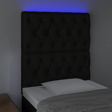 Vidaxl hoofdbord led 80x7x118 128 cm stof zwart
