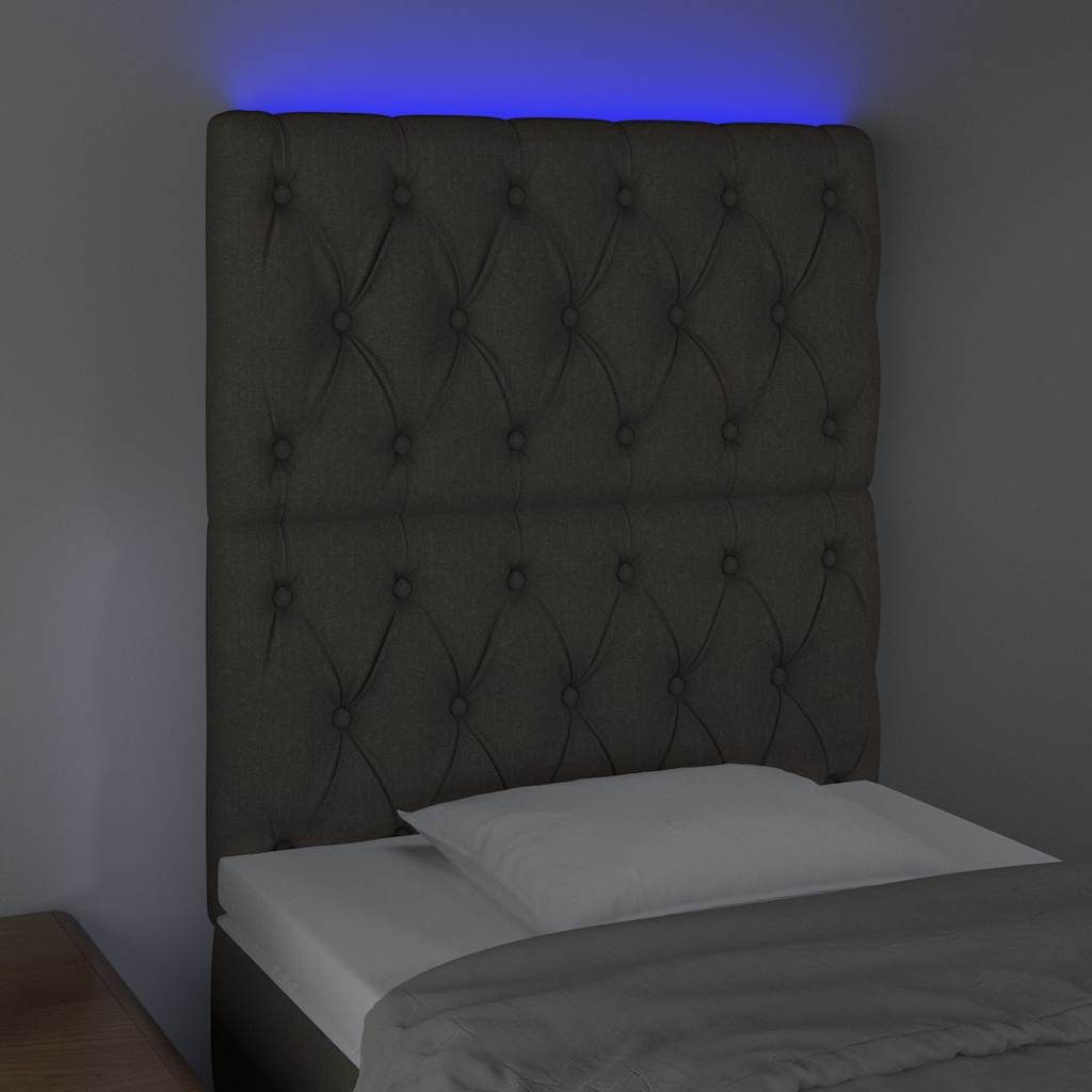 Vidaxl hoofdbord led 80x7x118 128 cm stof taupe