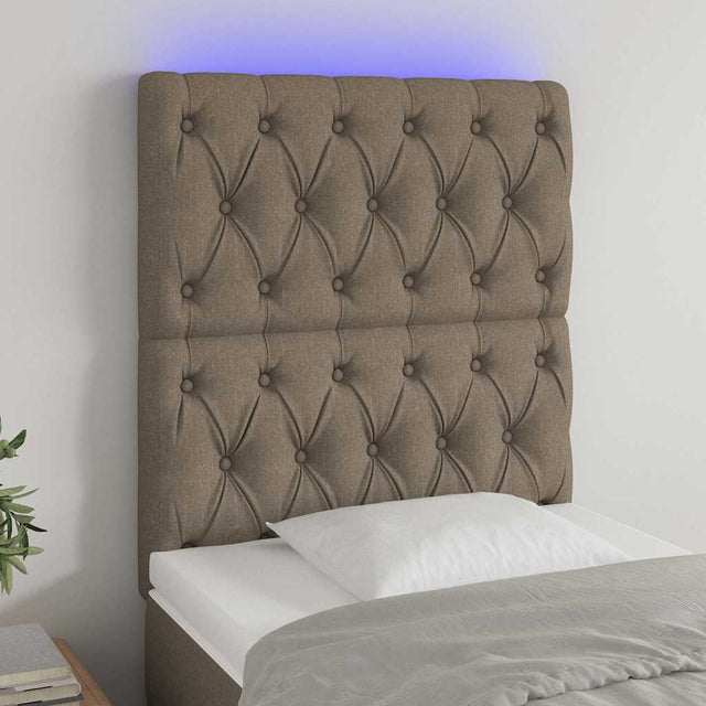 Vidaxl hoofdbord led 80x7x118 128 cm stof taupe