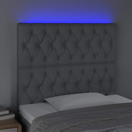 Vidaxl hoofdbord led 90x7x118 128 cm stof lichtgrijs