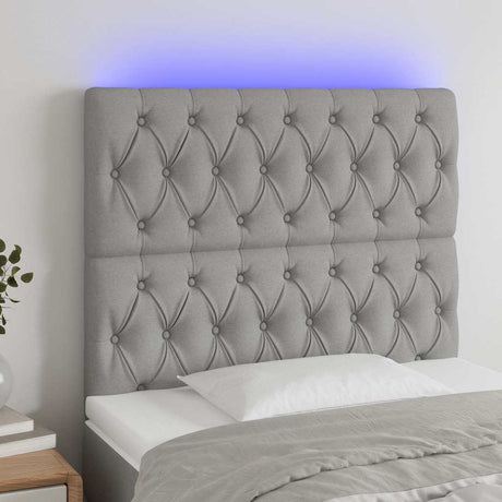 Vidaxl hoofdbord led 90x7x118 128 cm stof lichtgrijs