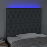 Vidaxl hoofdbord led 90x7x118 128 cm stof donkergrijs