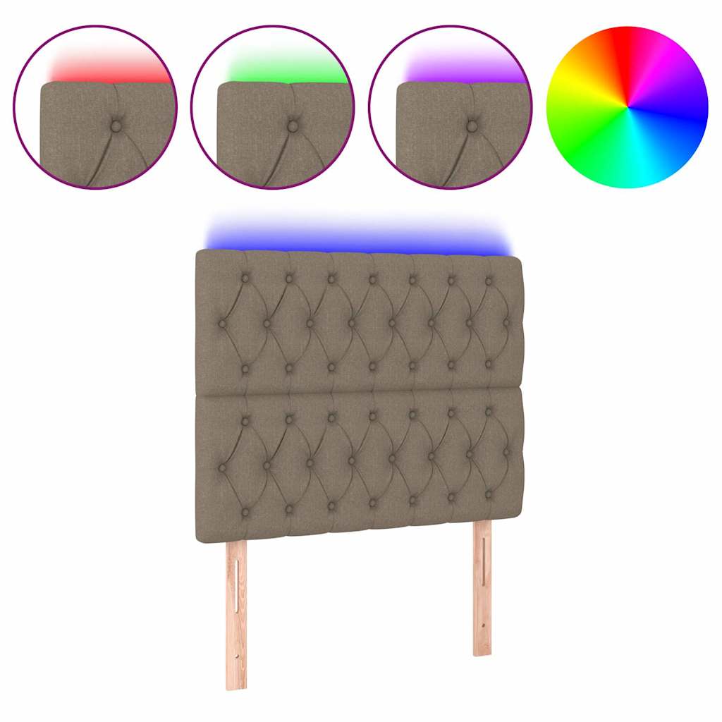 Vidaxl hoofdbord led 90x7x118 128 cm stof taupe