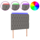 Vidaxl hoofdbord led 100x7x118 128 cm stof donkergrijs