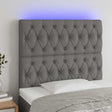 Vidaxl hoofdbord led 100x7x118 128 cm stof donkergrijs