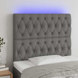 Vidaxl hoofdbord led 100x7x118 128 cm stof donkergrijs