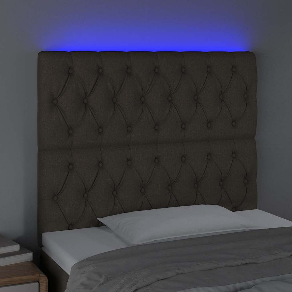 Vidaxl hoofdbord led 100x7x118 128 cm stof taupe