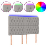 Vidaxl hoofdbord led 144x7x118 128 cm stof lichtgrijs
