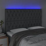 Vidaxl hoofdbord led 144x7x118 128 cm stof donkergrijs