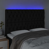 Vidaxl hoofdbord led 144x7x118 128 cm stof zwart