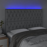 Vidaxl hoofdbord led 160x7x118 128 cm stof lichtgrijs