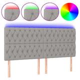 Vidaxl hoofdbord led 180x7x118 128 cm stof lichtgrijs