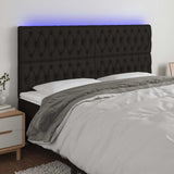 Vidaxl hoofdbord led 180x7x118 128 cm stof zwart