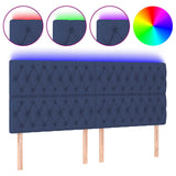 Vidaxl hoofdbord led 180x7x118 128 cm stof blauw