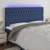 Vidaxl hoofdbord led 180x7x118 128 cm stof blauw
