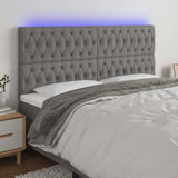 Vidaxl hoofdbord led 200x7x118 128 cm stof donkergrijs