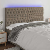 Vidaxl hoofdbord led 200x7x118 128 cm stof taupe