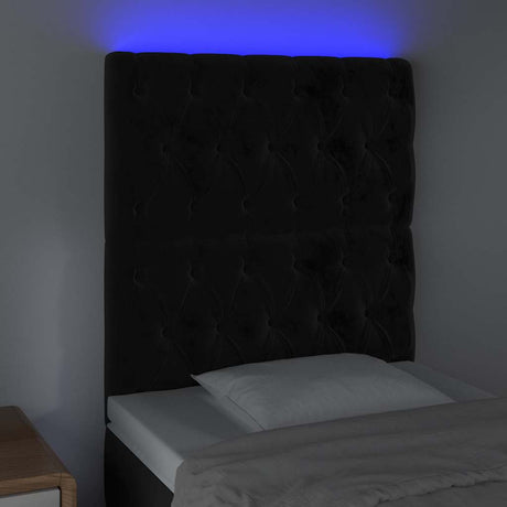 Vidaxl hoofdbord led 80x7x118 128 cm fluweel zwart