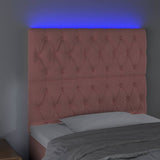 Vidaxl hoofdbord led 90x7x118 128 cm fluweel roze