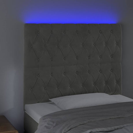 Vidaxl hoofdbord led 100x7x118 128 cm fluweel lichtgrijs
