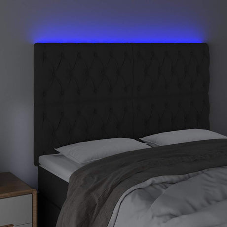 Vidaxl hoofdbord led 144x7x118 128 cm fluweel zwart