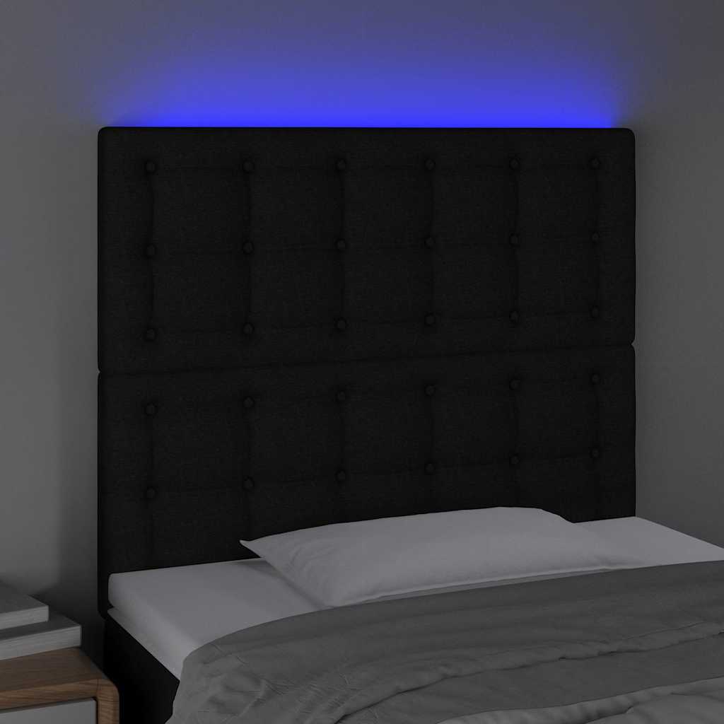 Vidaxl hoofdbord led 80x5x118 128 cm stof zwart