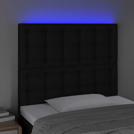 Vidaxl hoofdbord led 80x5x118 128 cm stof zwart