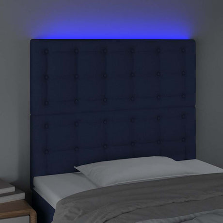 Vidaxl hoofdbord led 80x5x118 128 cm stof blauw