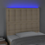 Vidaxl hoofdbord led 90x5x118 128 cm stof crèmekleurig