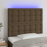 Vidaxl hoofdbord led 100x5x118 128 cm stof donkerbruin