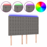 Vidaxl hoofdbord led 144x5x118 128 cm stof donkergrijs