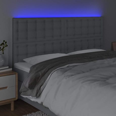 Vidaxl hoofdbord led 160x5x118 128 cm stof lichtgrijs