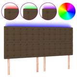 Vidaxl hoofdbord led 160x5x118 128 cm stof donkerbruin